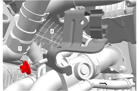 Turbocharger Coolant Feed Pipe Replacement — figure 20