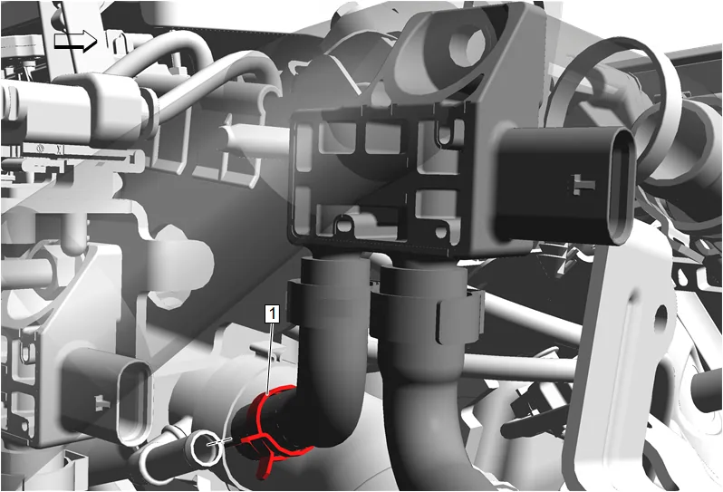 Turbocharger Coolant Feed Pipe Replacement — figure 21