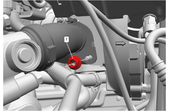 Turbocharger Coolant Feed Pipe Replacement — figure 23