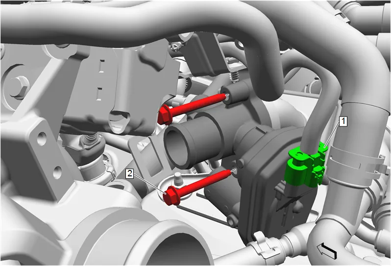 Turbocharger Coolant Feed Pipe Replacement — figure 25