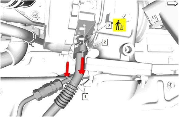 Turbocharger Coolant Feed Pipe Replacement — figure 30