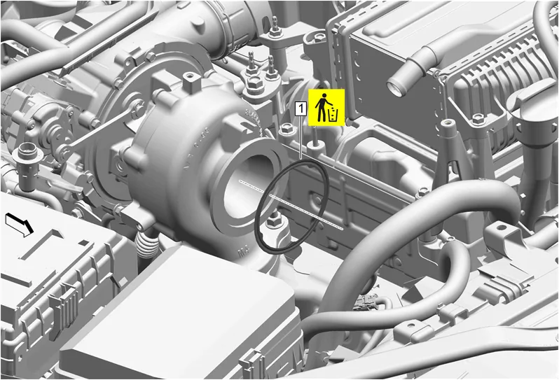 Turbocharger Coolant Feed Pipe Replacement — figure 31