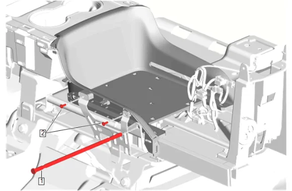 Front Floor Console Armrest Cable Replacement (DCH) — figure 20