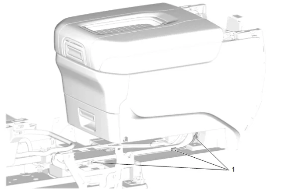 Front Floor Console Armrest Cable Replacement (DCH) — figure 22