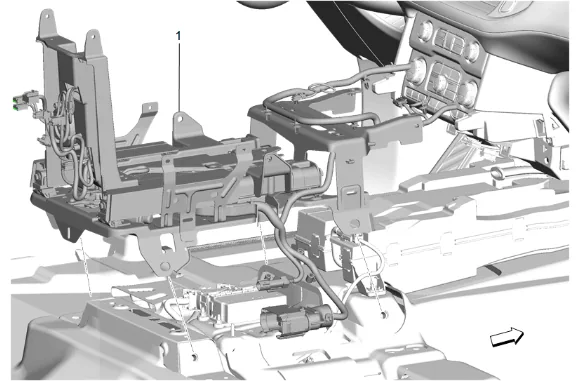 Front Floor Console Armrest Cable Replacement (DCH) — figure 26