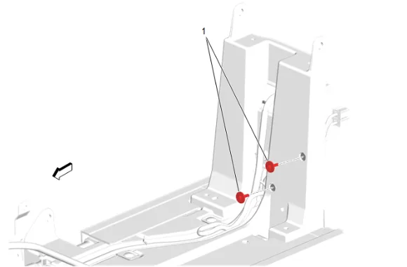 Front Floor Console Armrest Cable Replacement (DCH) — figure 27