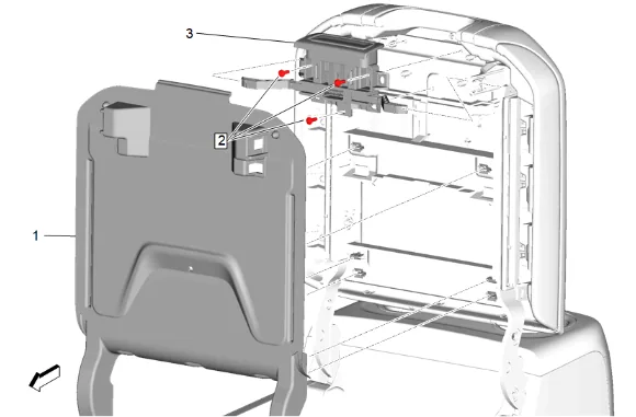 Front Floor Console Armrest Latch Replacement (DCH) — figure 1