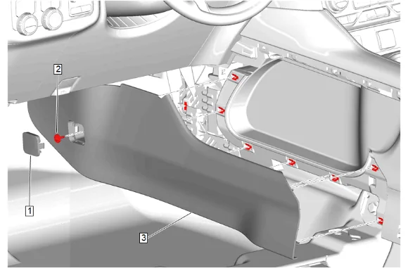 Front Floor Console Armrest Replacement (DCH) — figure 3