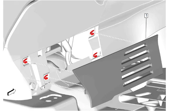 Front Floor Console Armrest Replacement (DCH) — figure 10