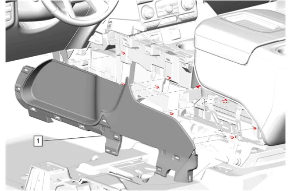Front Floor Console Base Replacement — figure 7
