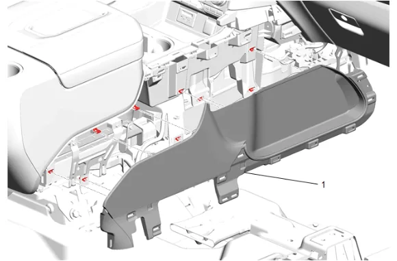 Front Floor Console Base Replacement — figure 12