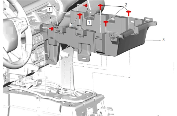 Front Floor Console Base Replacement — figure 24