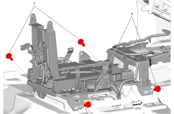 Front Floor Console Base Replacement — figure 25