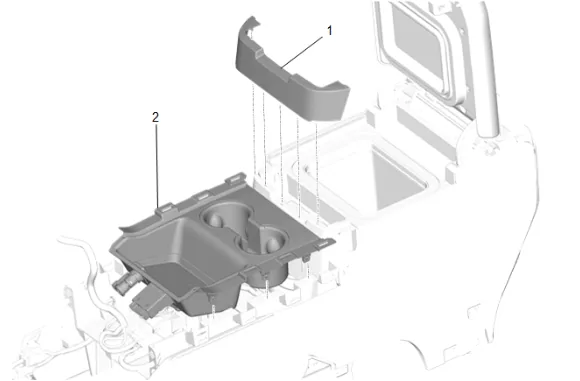 Front Floor Console Compartment Cooler Replacement — figure 4