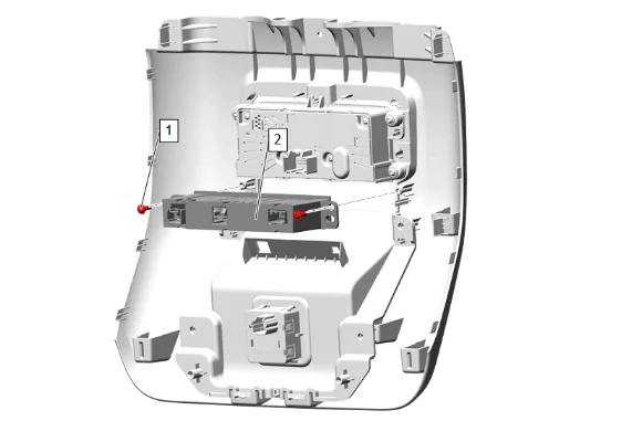 Front Floor Rear Console Trim Plate Replacement (DCH) — figure 4