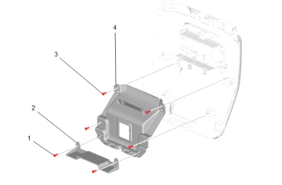 Front Floor Rear Console Trim Plate Replacement (DCH) — figure 6