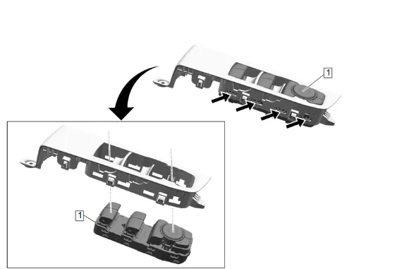 Front Side Door Accessory Switch Mount Plate Replacement - Driver Side — figure 2