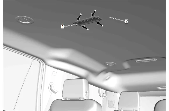 Headlining Trim Panel Replacement (SWB without C3U) — figure 12