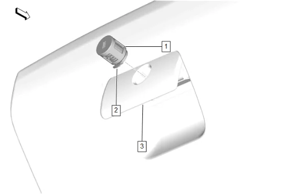Instrument Panel Compartment Door Lock Cylinder Replacement — figure 3