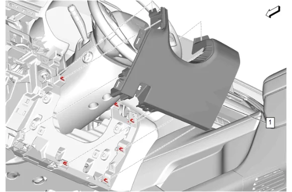 Instrument Panel Knee Bolster Deflector Replacement — figure 7