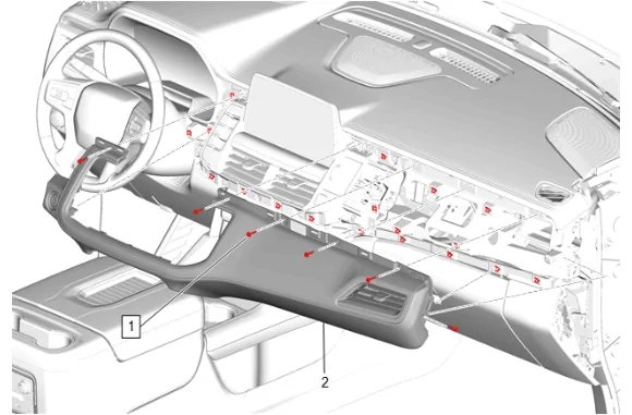 Instrument Panel Lower Trim Panel Replacement — figure 12