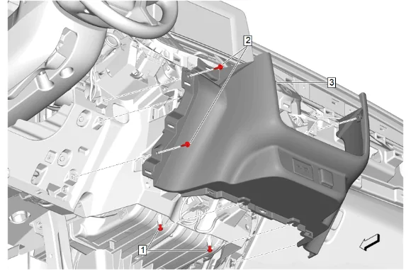 Instrument Panel Lower Trim Panel Replacement — figure 13