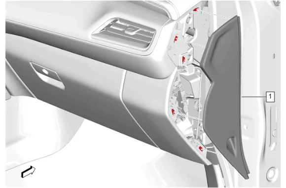 Instrument Panel Lower Trim Panel Replacement - Left Side — figure 3