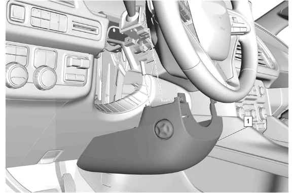 Instrument Panel Steering Column Lower Trim Cover Replacement (N38) — figure 6