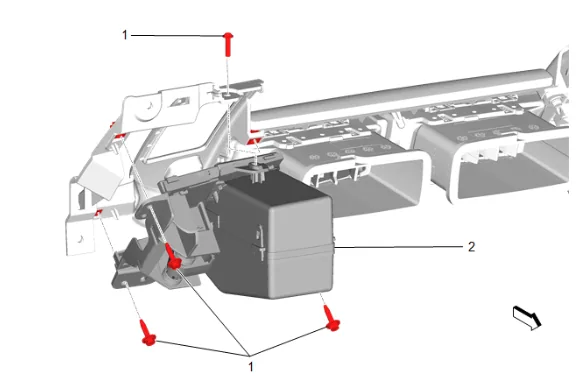 Instrument Panel Upper Center Compartment Replacement — figure 6