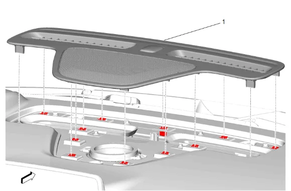 Instrument Panel Upper Trim Panel Replacement — figure 9
