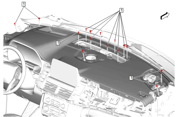Instrument Panel Upper Trim Panel Replacement — figure 18
