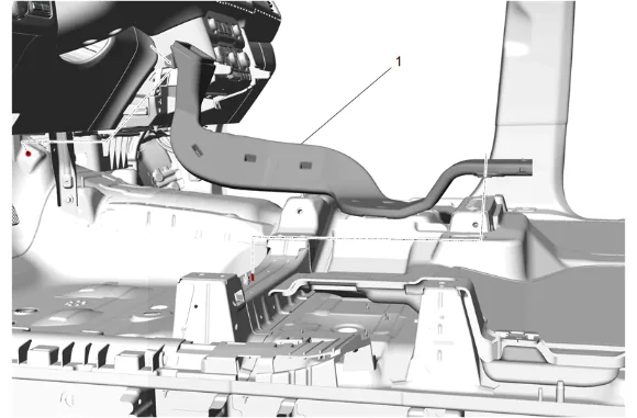 Floor Rear Air Outlet Duct Replacement - Left Side (9C1, BG9, with Front Floor Console) — figure 6