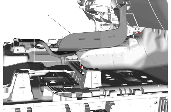 Floor Rear Air Outlet Duct Replacement - Right Side (9C1, BG9, with Front Floor Console) — figure 5