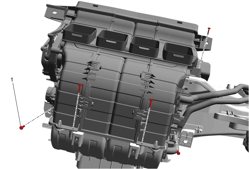 Heater and Air Conditioning Evaporator Case Replacement - Upper — figure 12