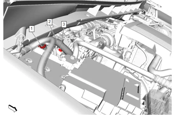 Heater Inlet Hose Replacement (LM2) — figure 1