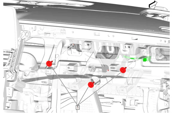 Instrument Panel Center Air Outlet Duct Replacement - Left Side — figure 21