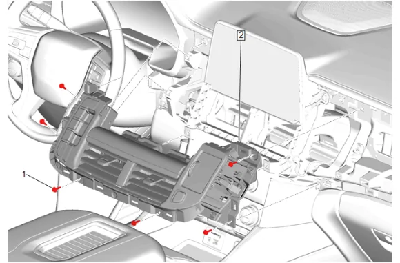 Side Window Defogger Outlet Duct Replacement - Left Side (with UV6) — figure 19