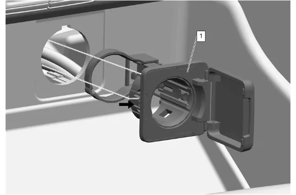 Accessory Power Receptacle Retainer Replacement (without 9C1) — figure 2