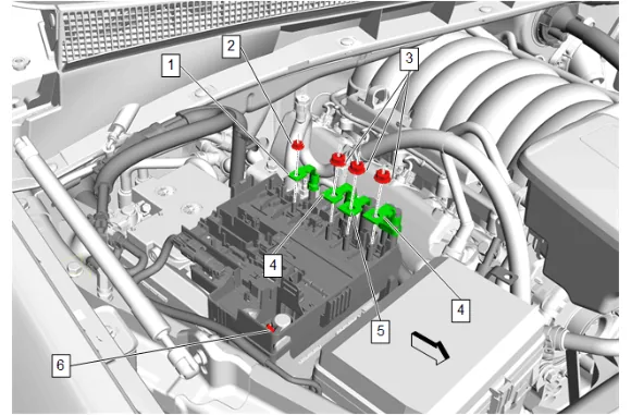 Battery Distribution Engine Compartment Fuse Block Replacement (L84, L87) — figure 2