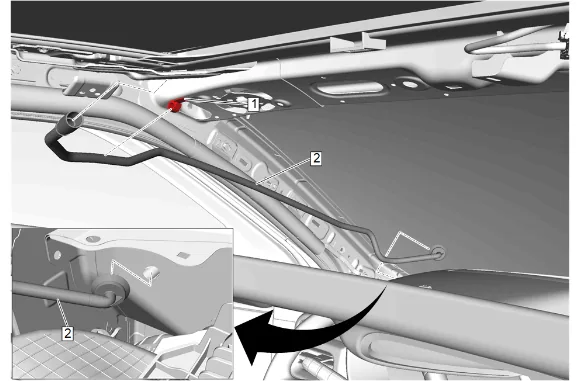 Sunroof Housing Front Drain Hose Replacement - Left Side — figure 11