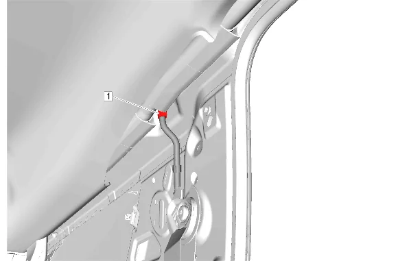 Sunroof Housing Rear Drain Hose Replacement - Left Side (Short Wheel Base) — figure 23