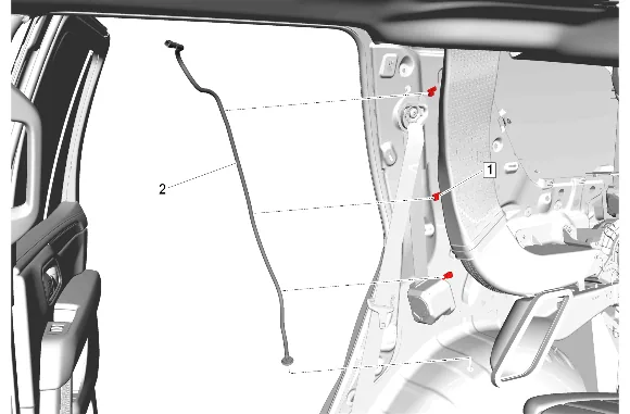 Sunroof Housing Rear Drain Hose Replacement - Right Side (Long Wheel Base) — figure 15