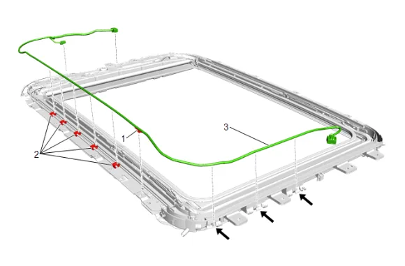 Sunroof Housing Replacement (Long Wheel Base) — figure 42