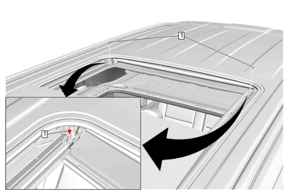 Sunroof Sunshade Fabric Guide Replacement (Short Wheel Base) — figure 18