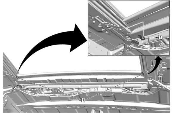 Sunroof Sunshade Fabric Guide Replacement (Short Wheel Base) — figure 19