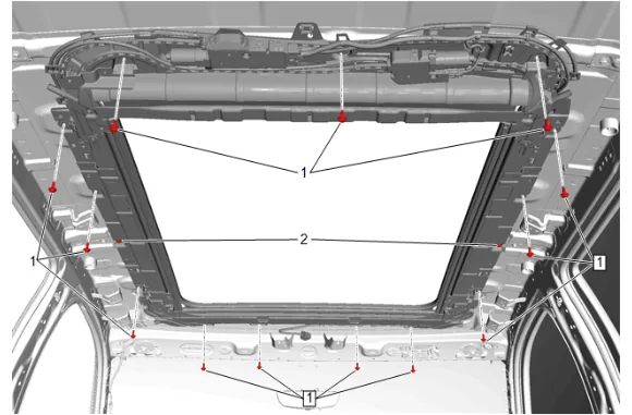 Sunroof Window Seal Replacement (Long Wheel Base) — figure 25