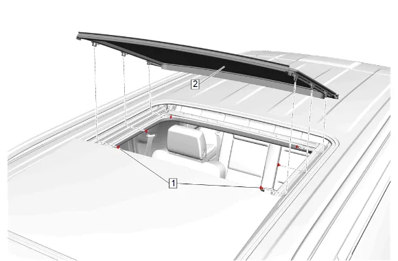 Sunroof Window Seal Replacement (Short Wheel Base) — figure 2