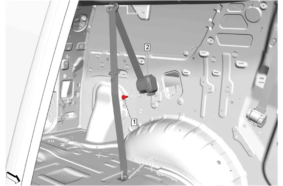 3rd Row Seat Belt Retractor Replacement - Left Side — figure 21