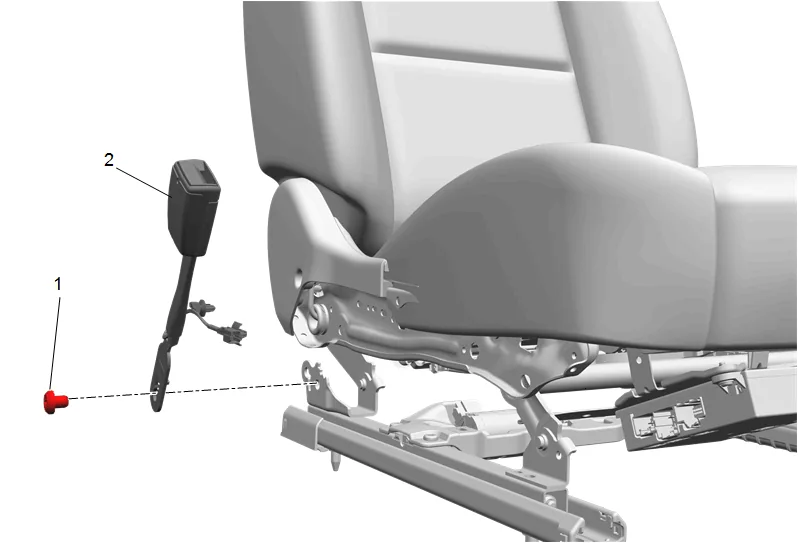 Front Seat Belt Buckle Replacement — figure 2