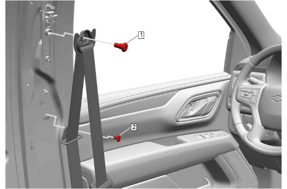 Front Seat Belt Guide Adjuster Replacement — figure 3